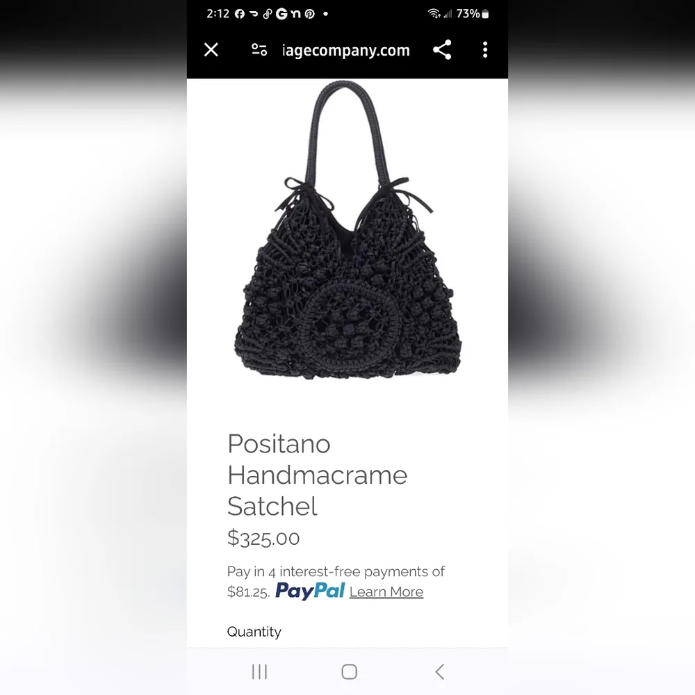 Clever Carriage Company Positano Hand Macrame Satchel - Picture 8 of 8